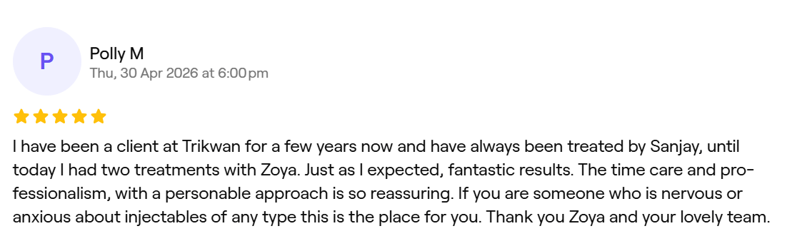 Verified Fresha review — Trikwan Aesthetics