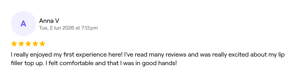 Verified Fresha review — Trikwan Aesthetics
