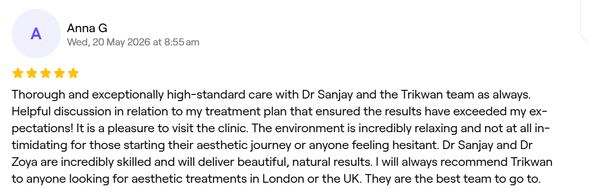 Verified Fresha review — Trikwan Aesthetics