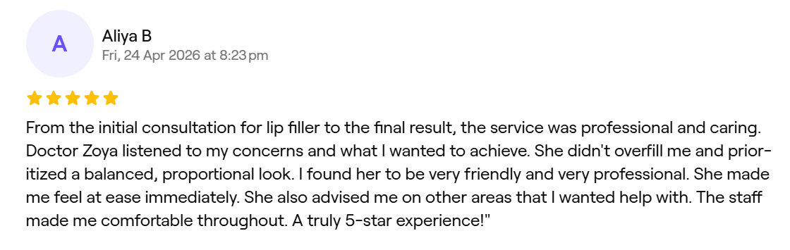 Verified Fresha review — Trikwan Aesthetics